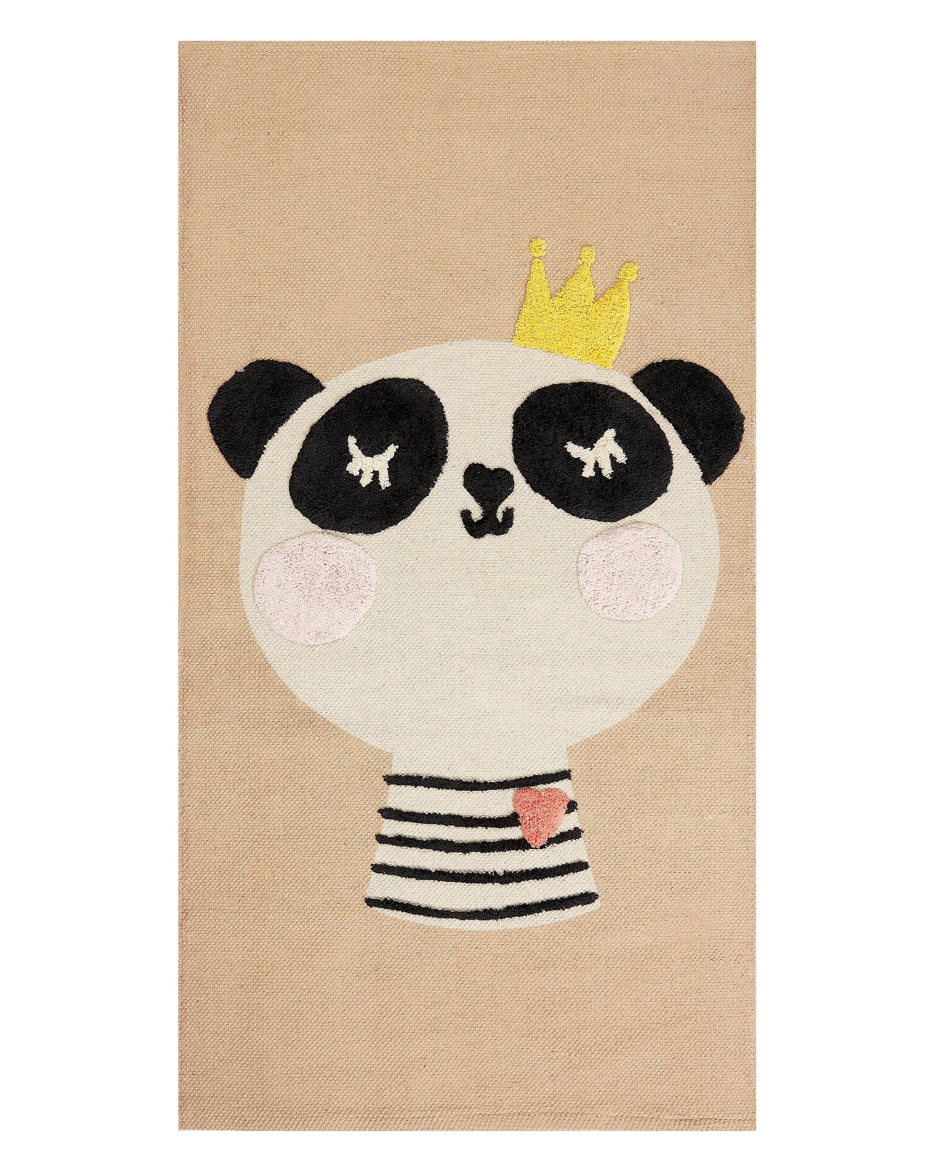 Tappeto per bambini BUNAN Beige 80 x 150 cm Cotone
