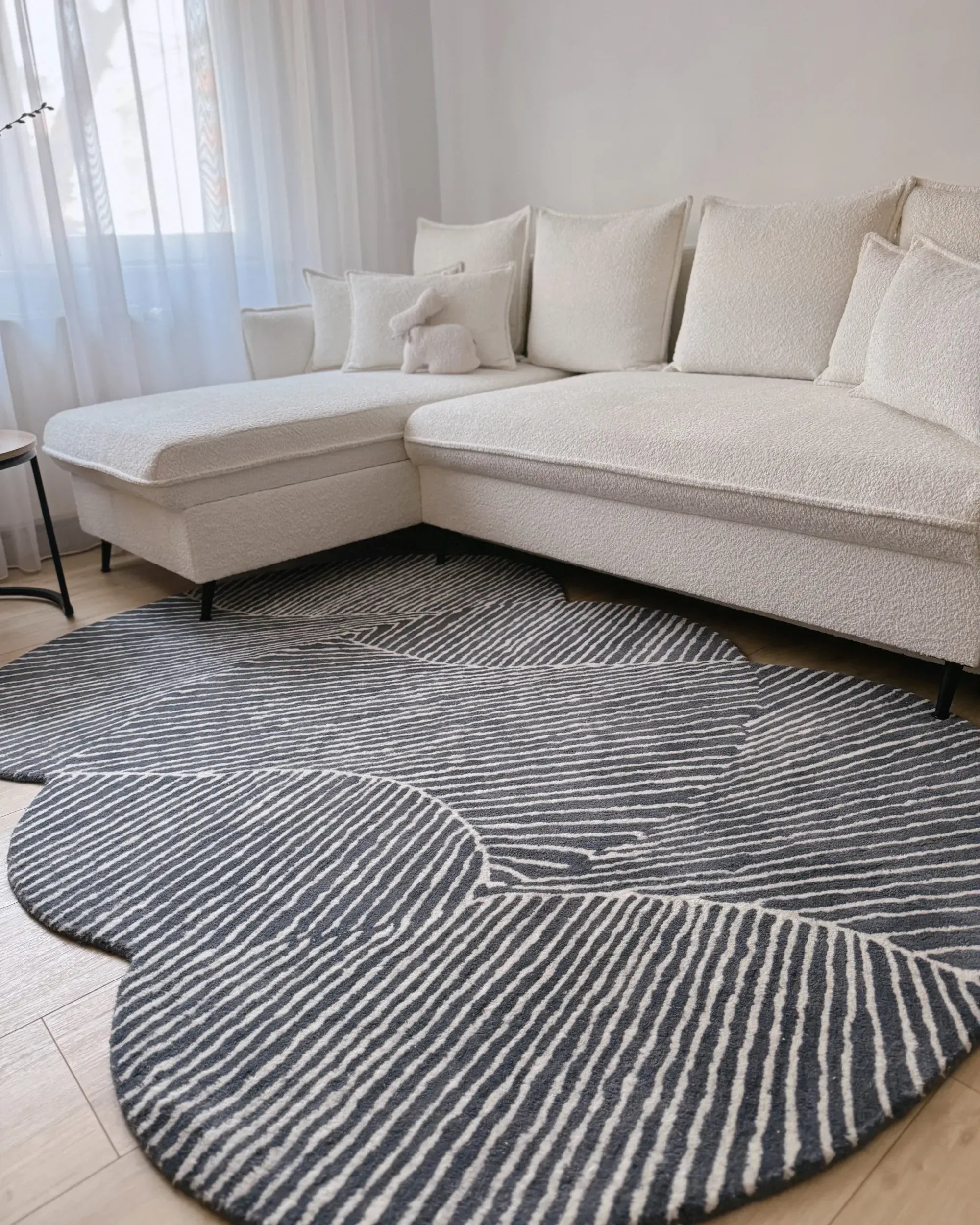 Tapis gris graphite 140 x 200 cm Laine