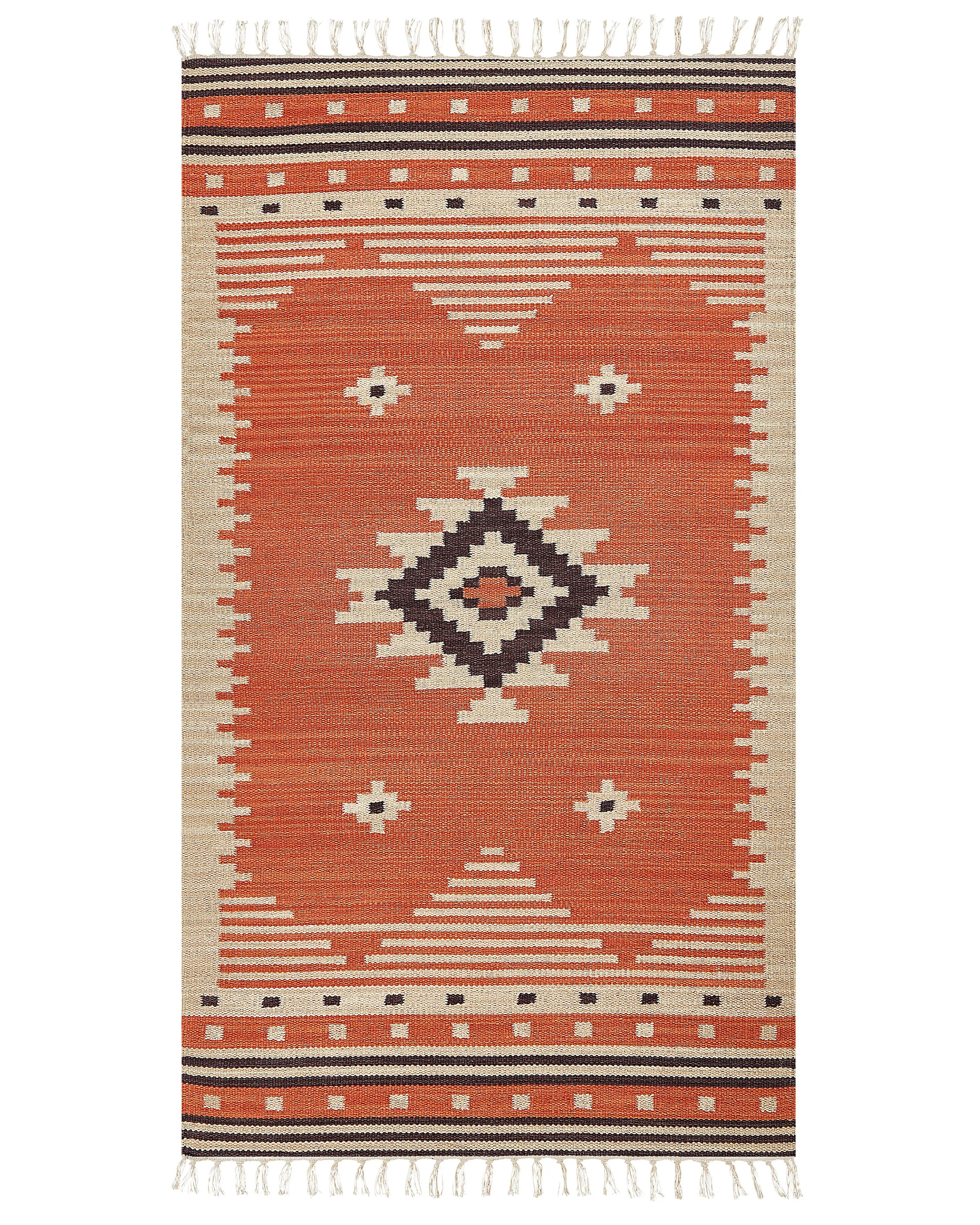 Tappeto GAVAR Arancione 80 x 150 cm Cotone Kilim