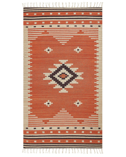 Tappeto GAVAR Arancione 80 x 150 cm Cotone Kilim