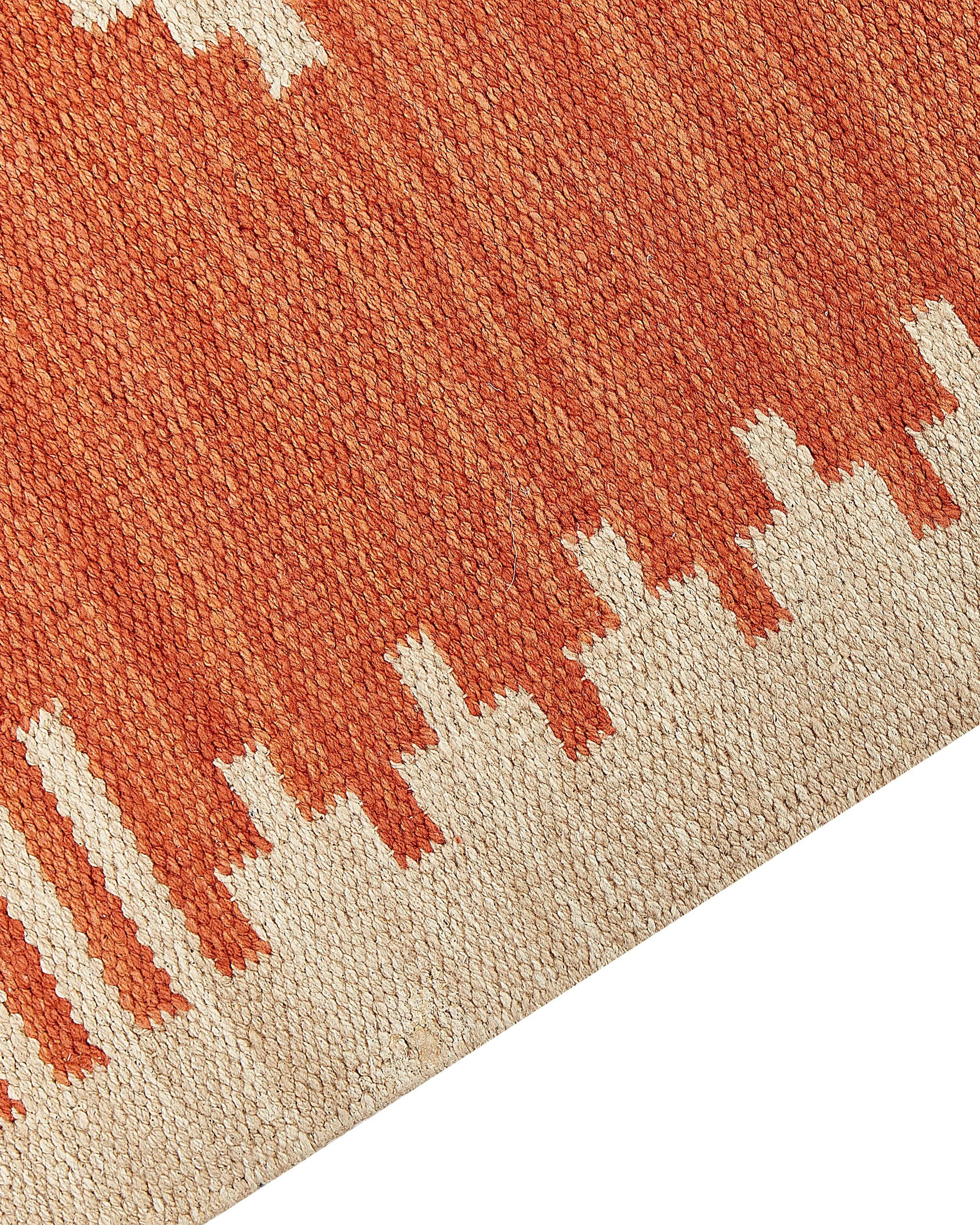 Tapis orange 80 x 150 cm Coton Kilim