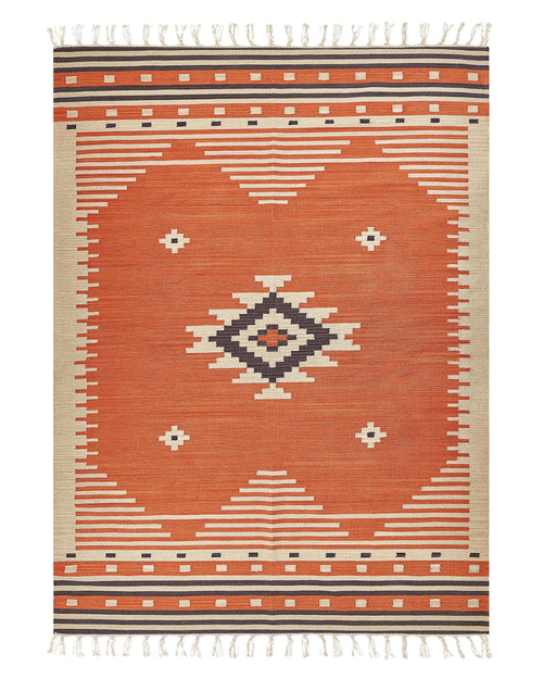 Tappeto GAVAR Arancione 140 x 200 cm Cotone Kilim