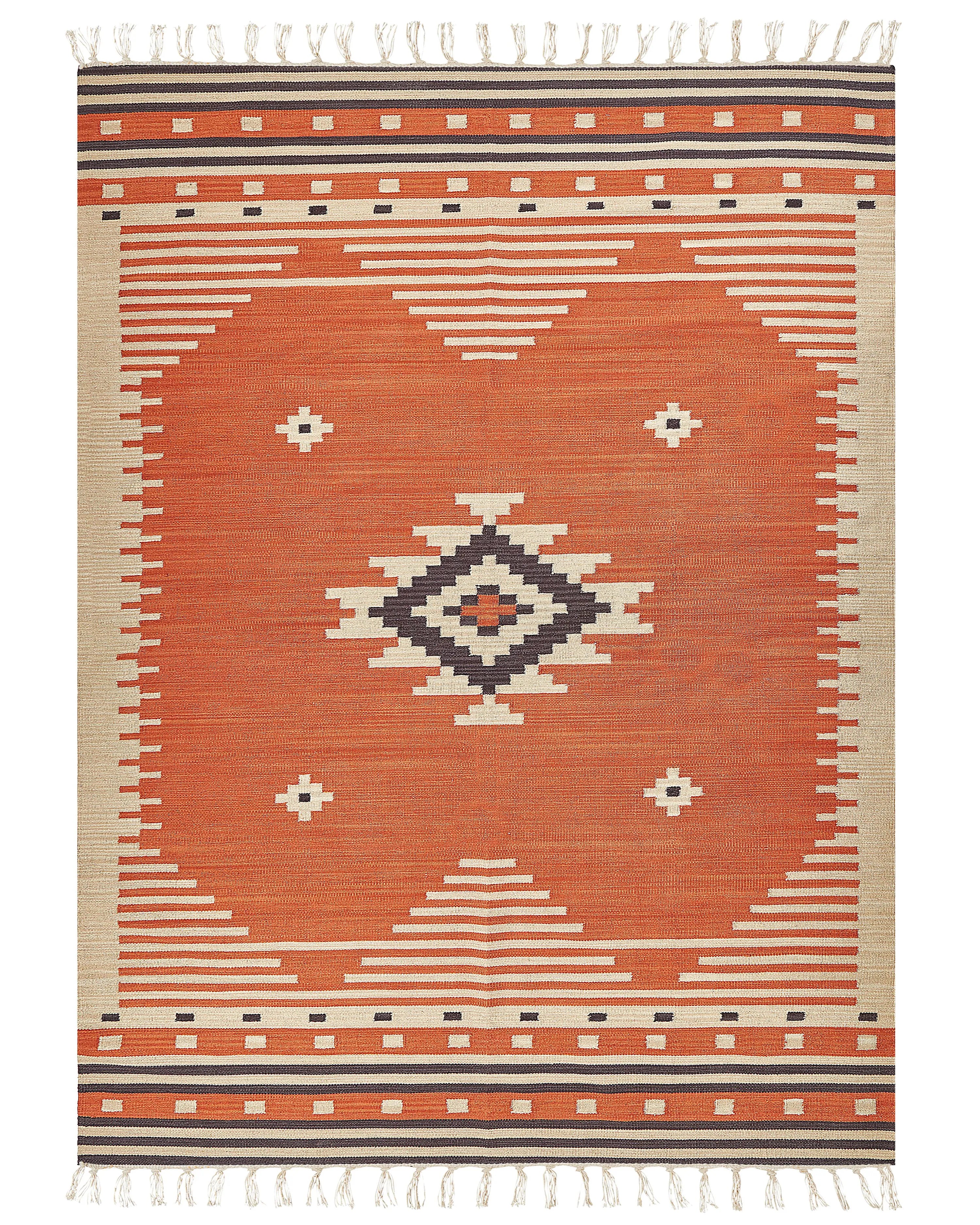 Tappeto GAVAR Arancione 160 x 230 cm Cotone Kilim