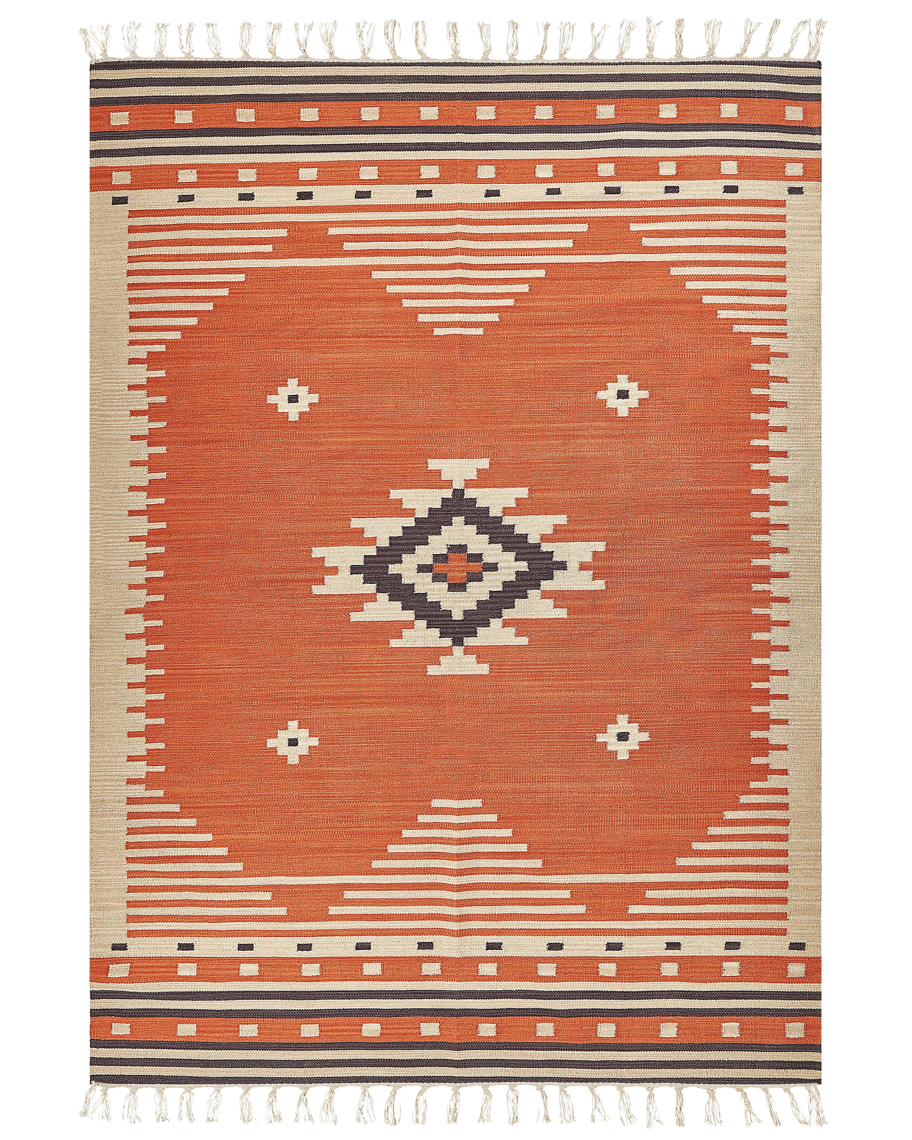 Tappeto GAVAR Arancione 200 x 300 cm Cotone Kilim