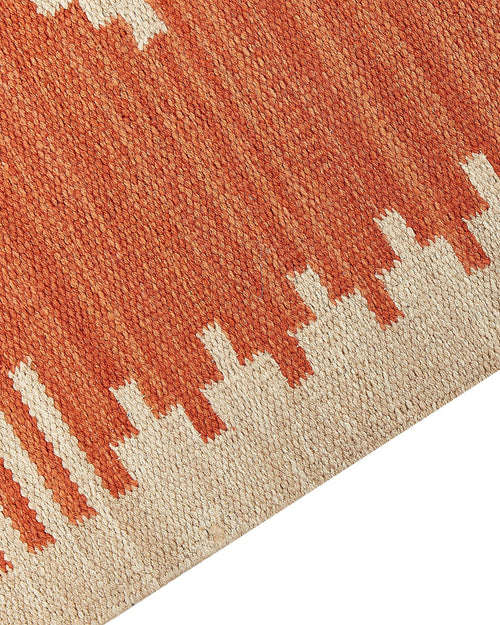 Tapis Kilim en Coton Orange 200 x 300 cm