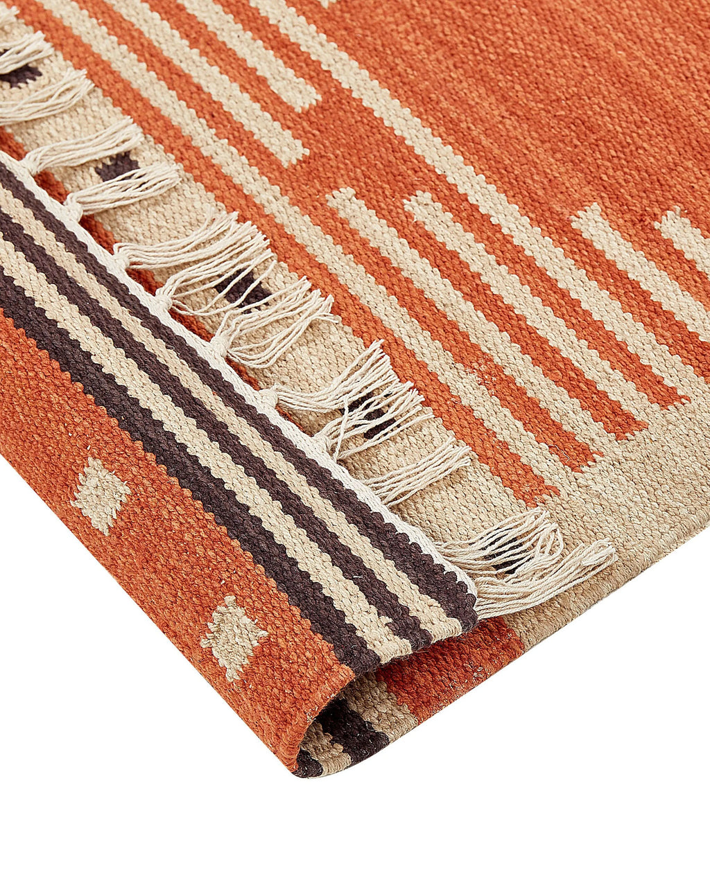 Tapis Kilim en Coton Orange 200 x 300 cm
