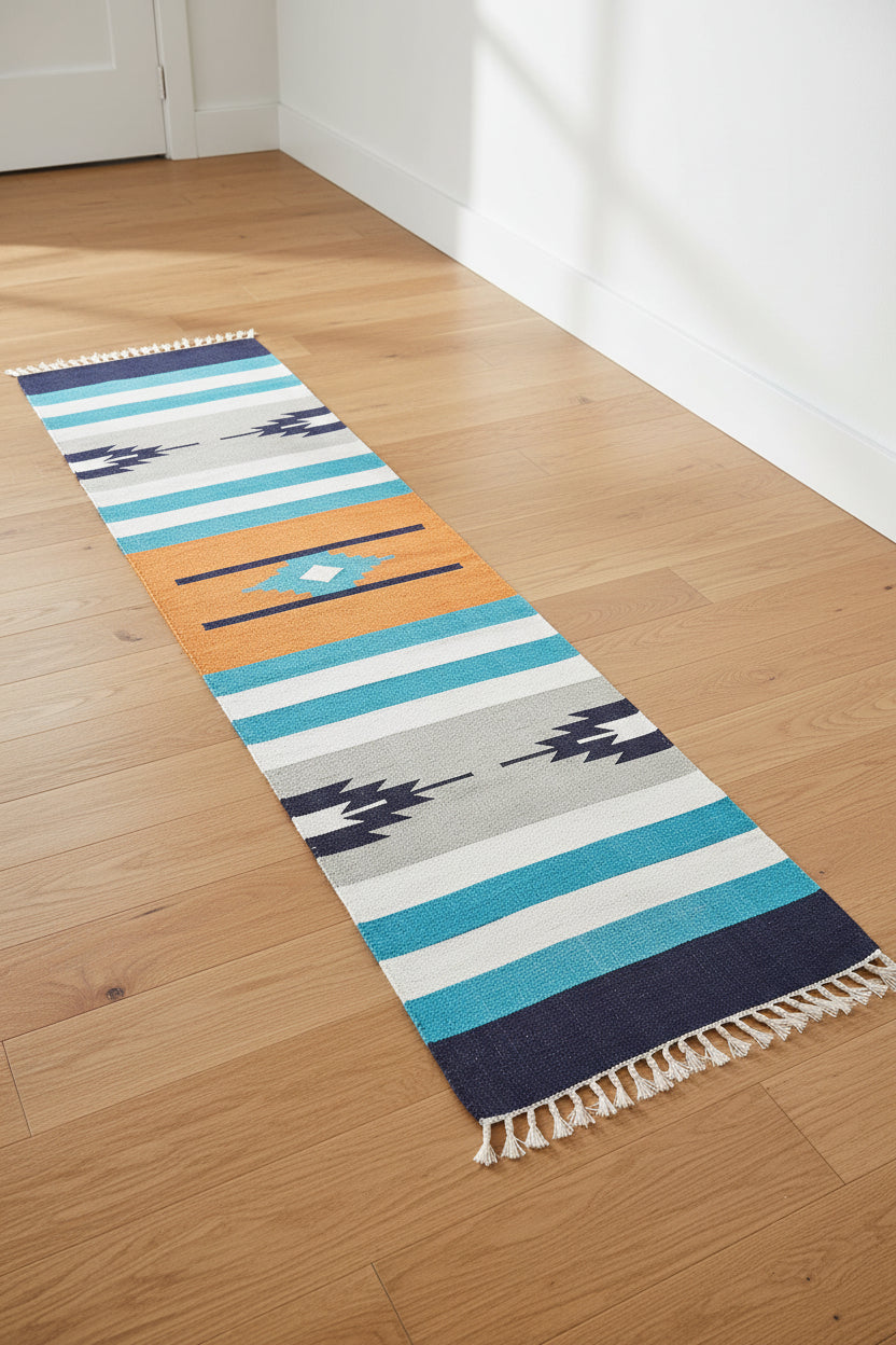 Tappeto NORATUS Multicolore 80 x 300 cm Cotone Kilim