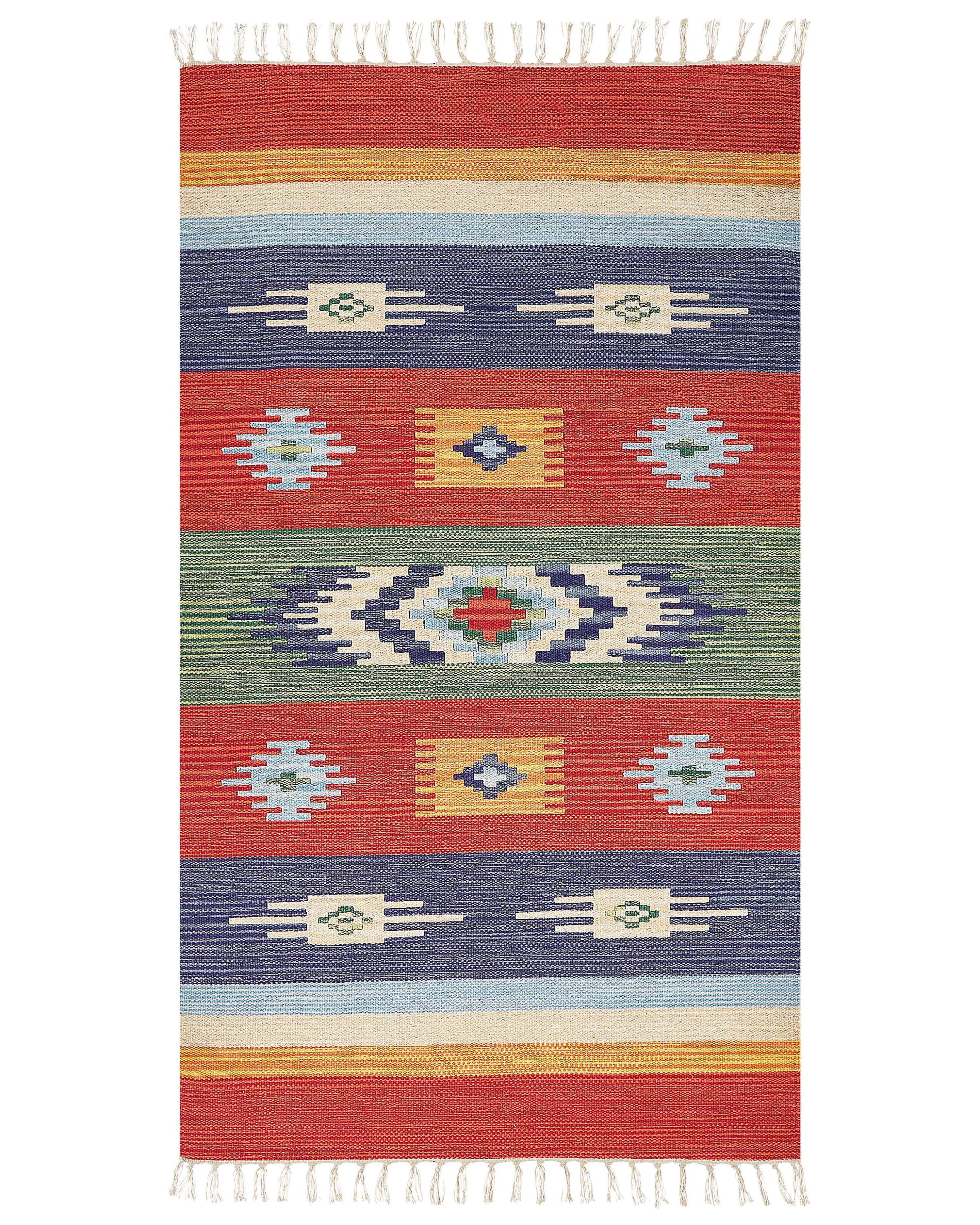Tappeto KAMARIS Multicolore 80 x 150 cm Cotone Kilim