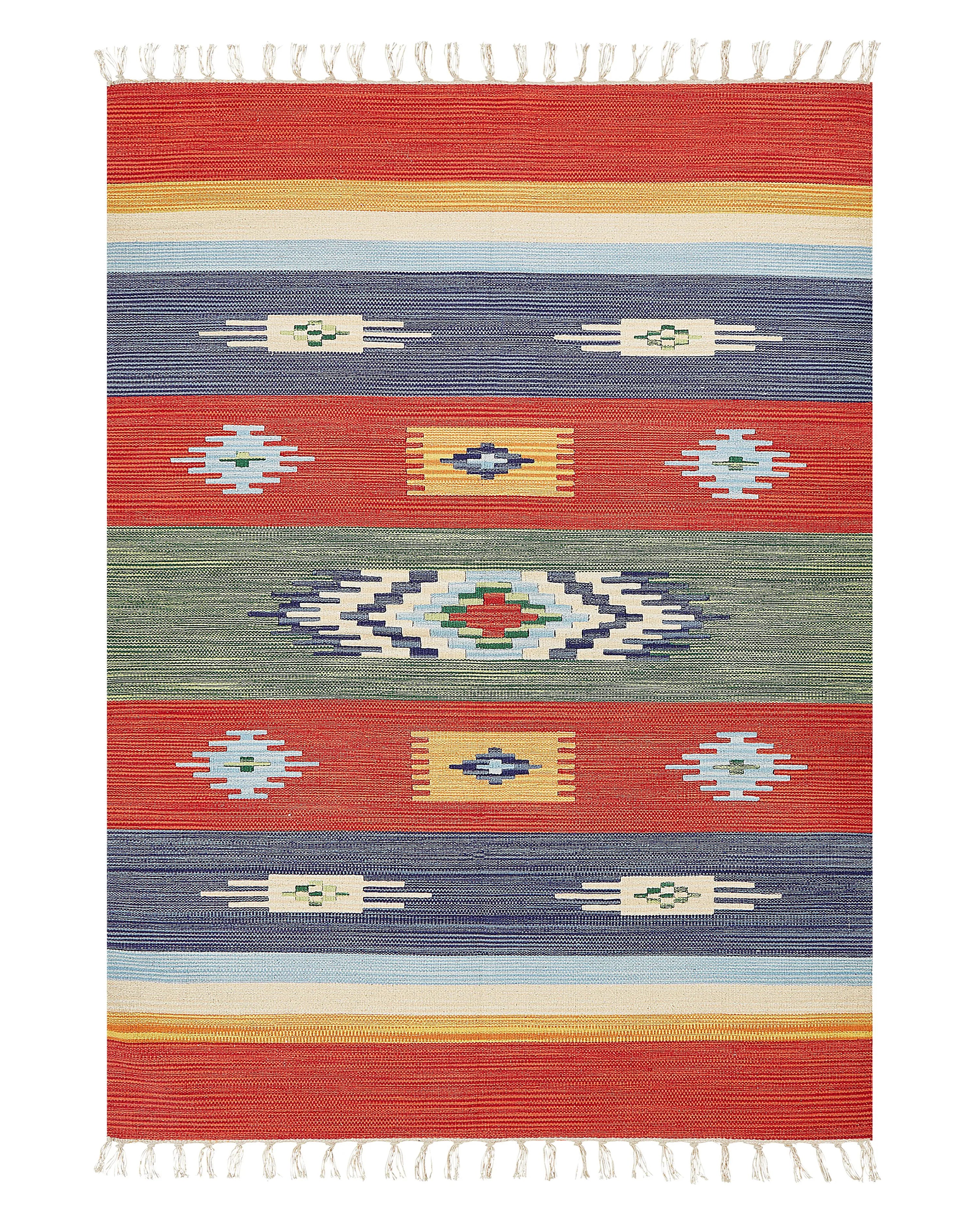 Tappeto KAMARIS Multicolore 140 x 200 cm Cotone Kilim