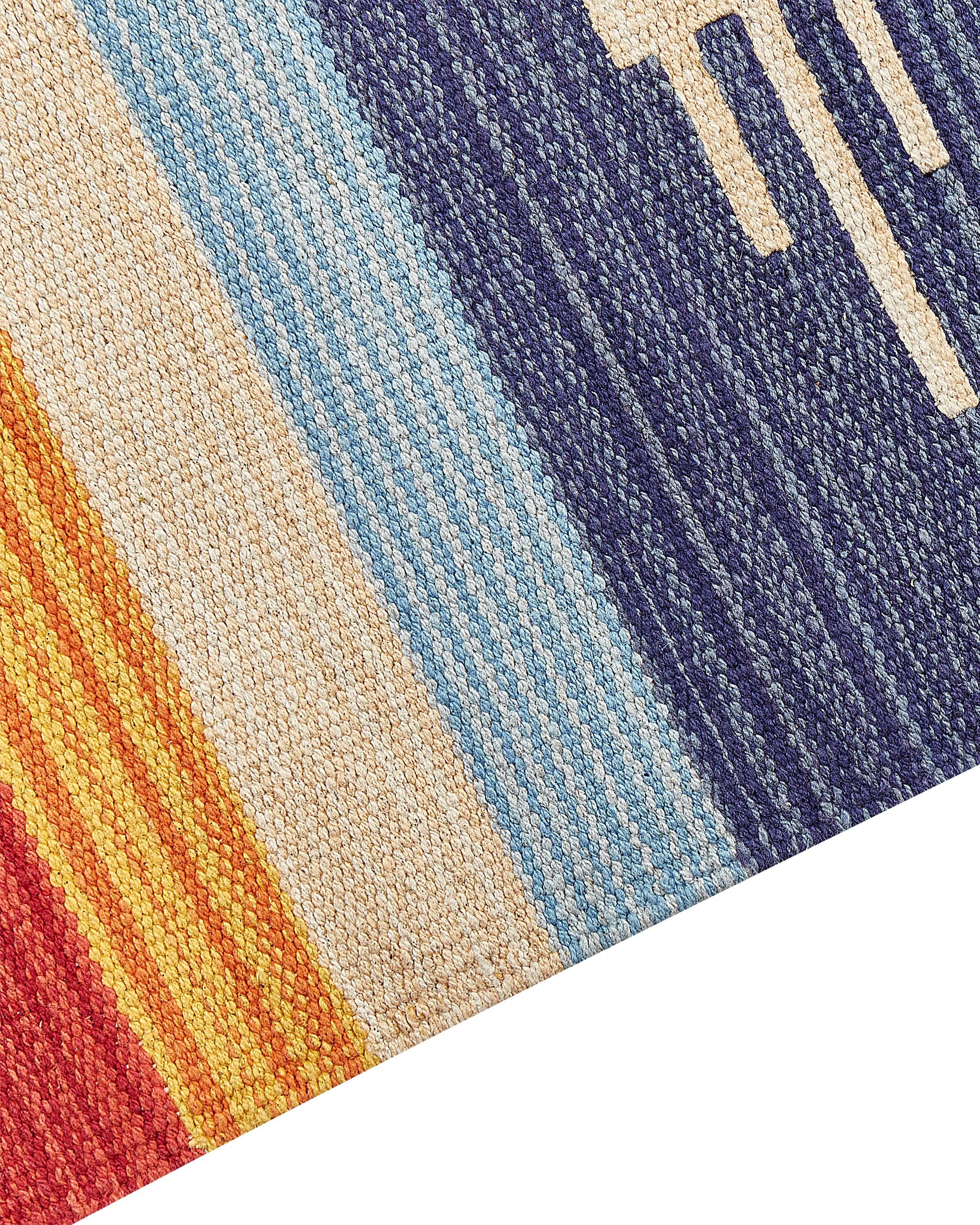 Tapis Kilim en coton multicolore 80 x 300 cm