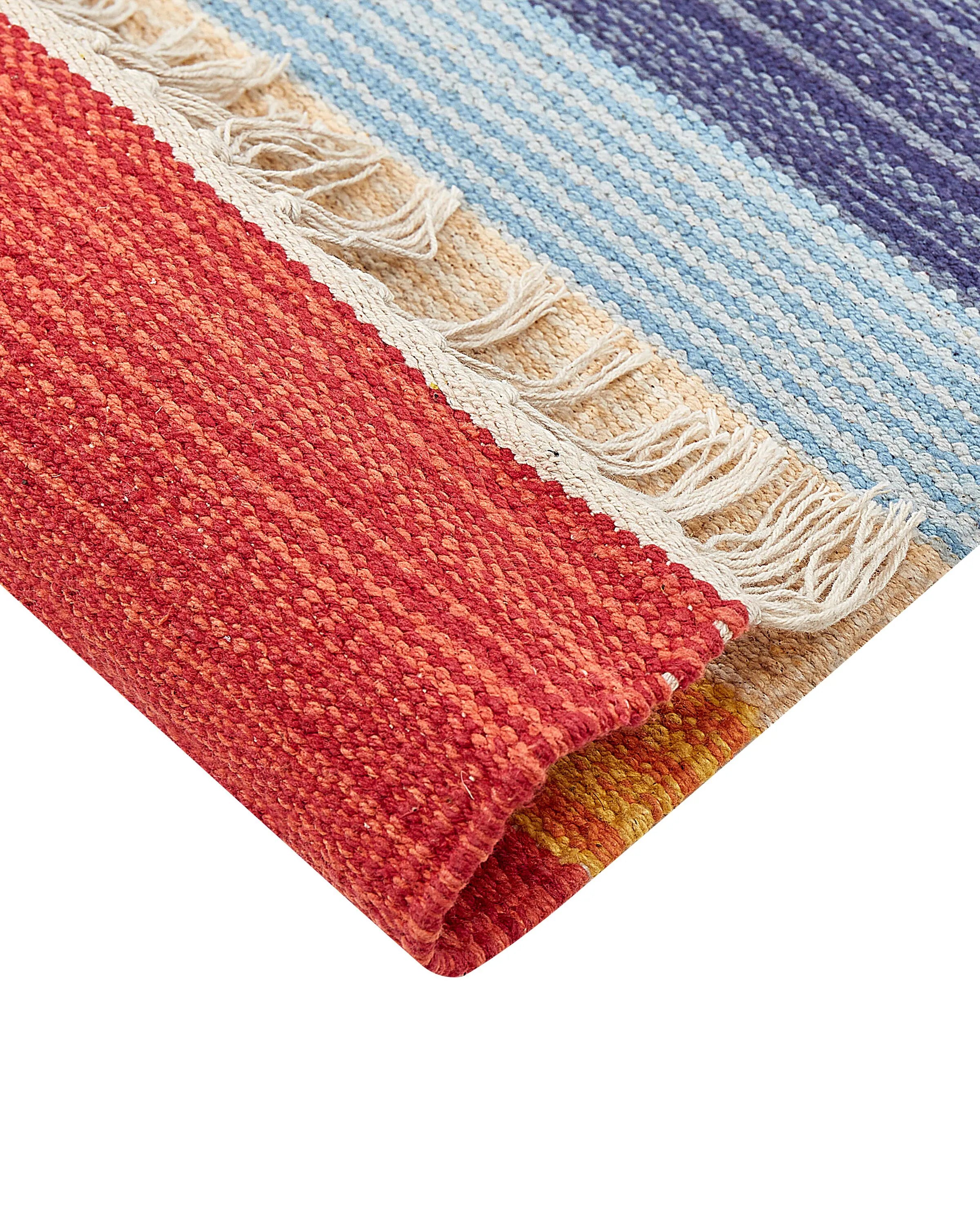Tapis Kilim en coton multicolore 80 x 300 cm