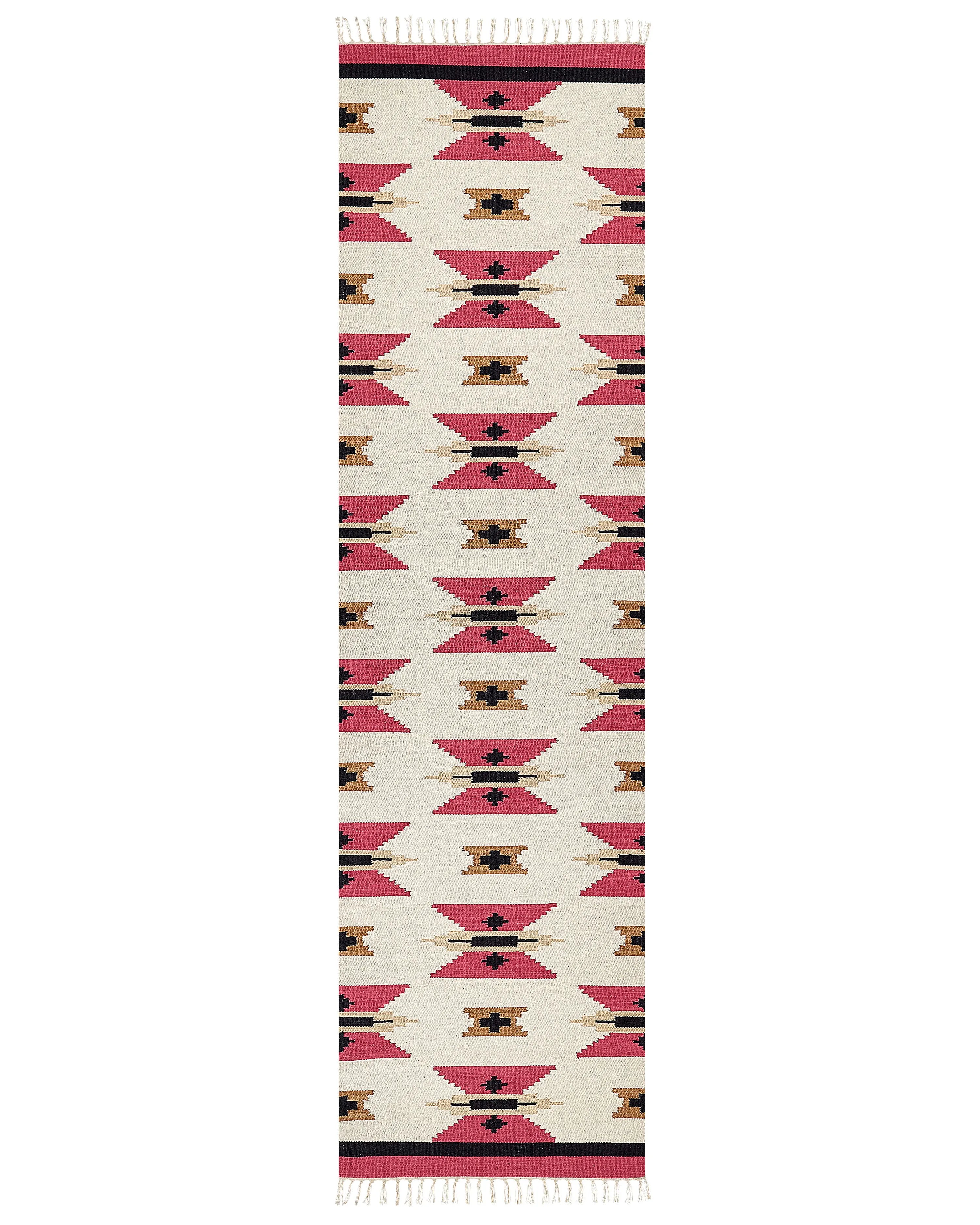 Tappeto GARNI Multicolore 80 x 300 cm Cotone Kilim