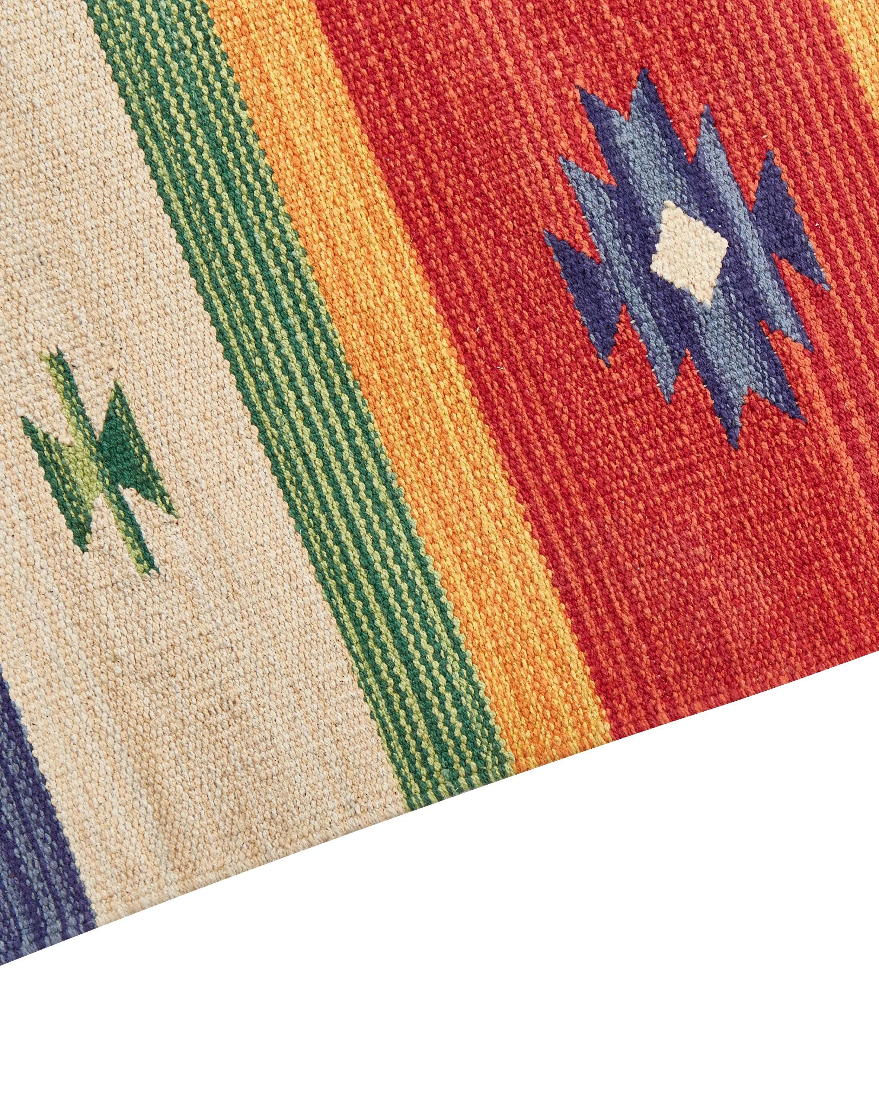 Tapis Kilim en coton multicolore 80 x 150 cm