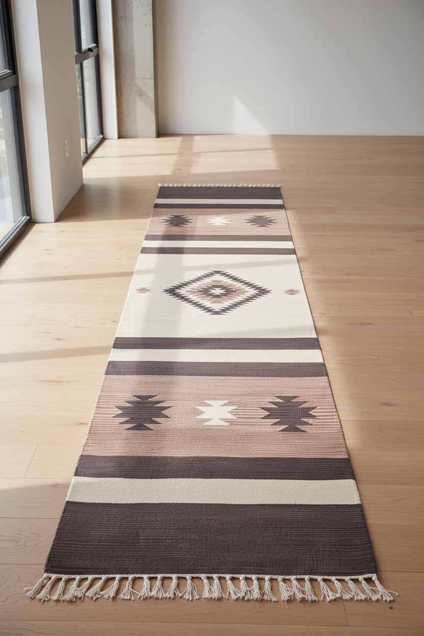 Tappeto ARAGATS Beige 80 x 300 cm Cotone Kilim