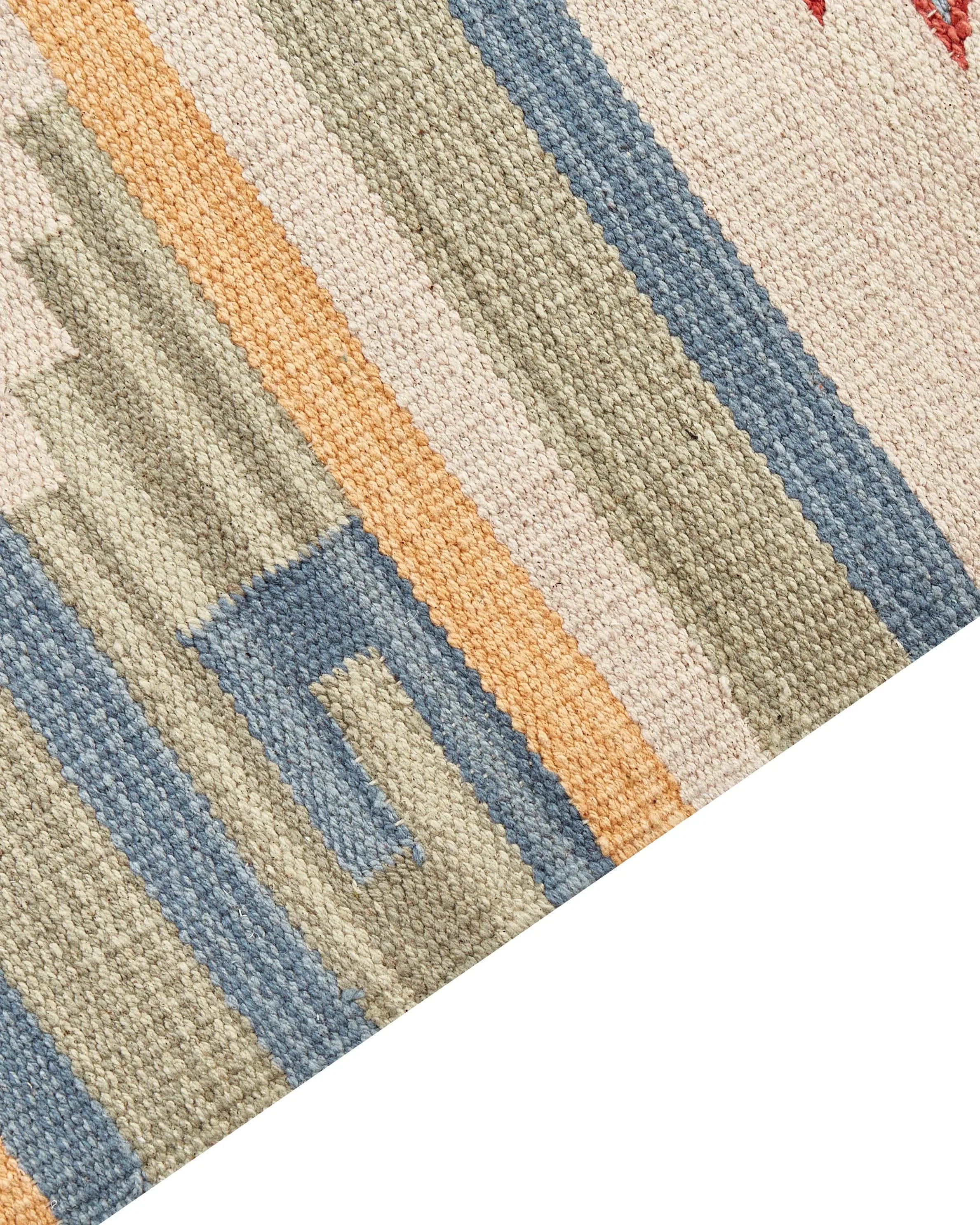 Tapis beige 140 x 200 cm Coton Kilim
