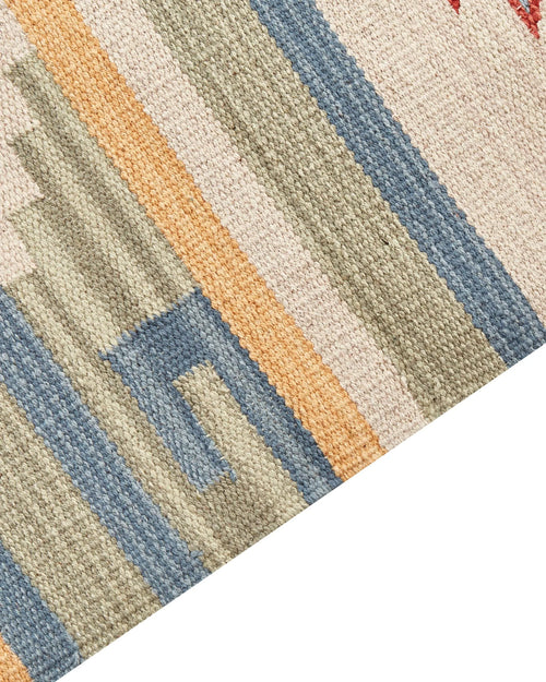 Tapis beige 140 x 200 cm Coton Kilim