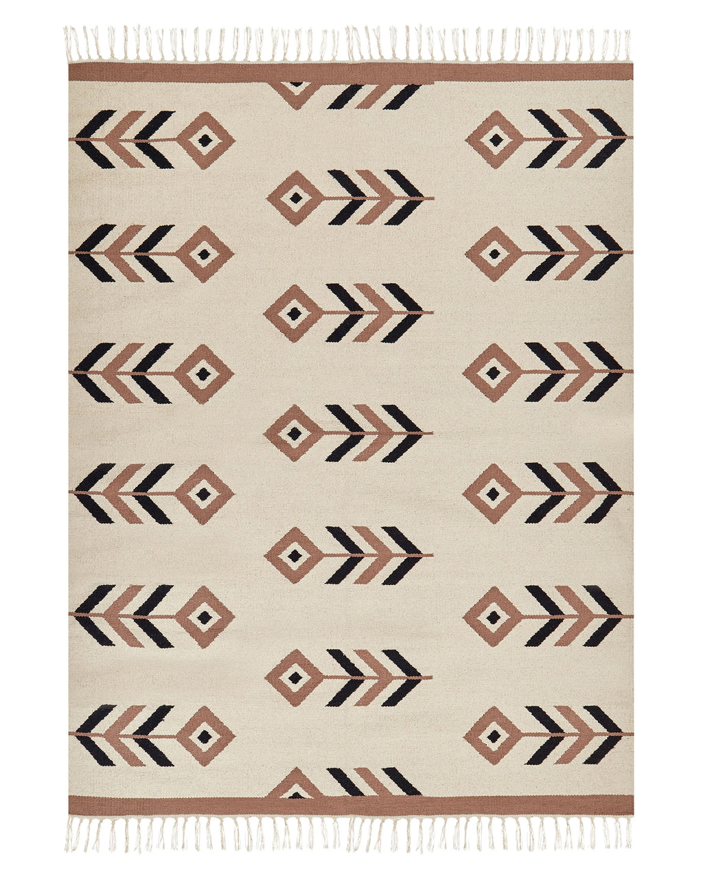 Tappeto NIAVAN Beige 140 x 200 cm Cotone Kilim