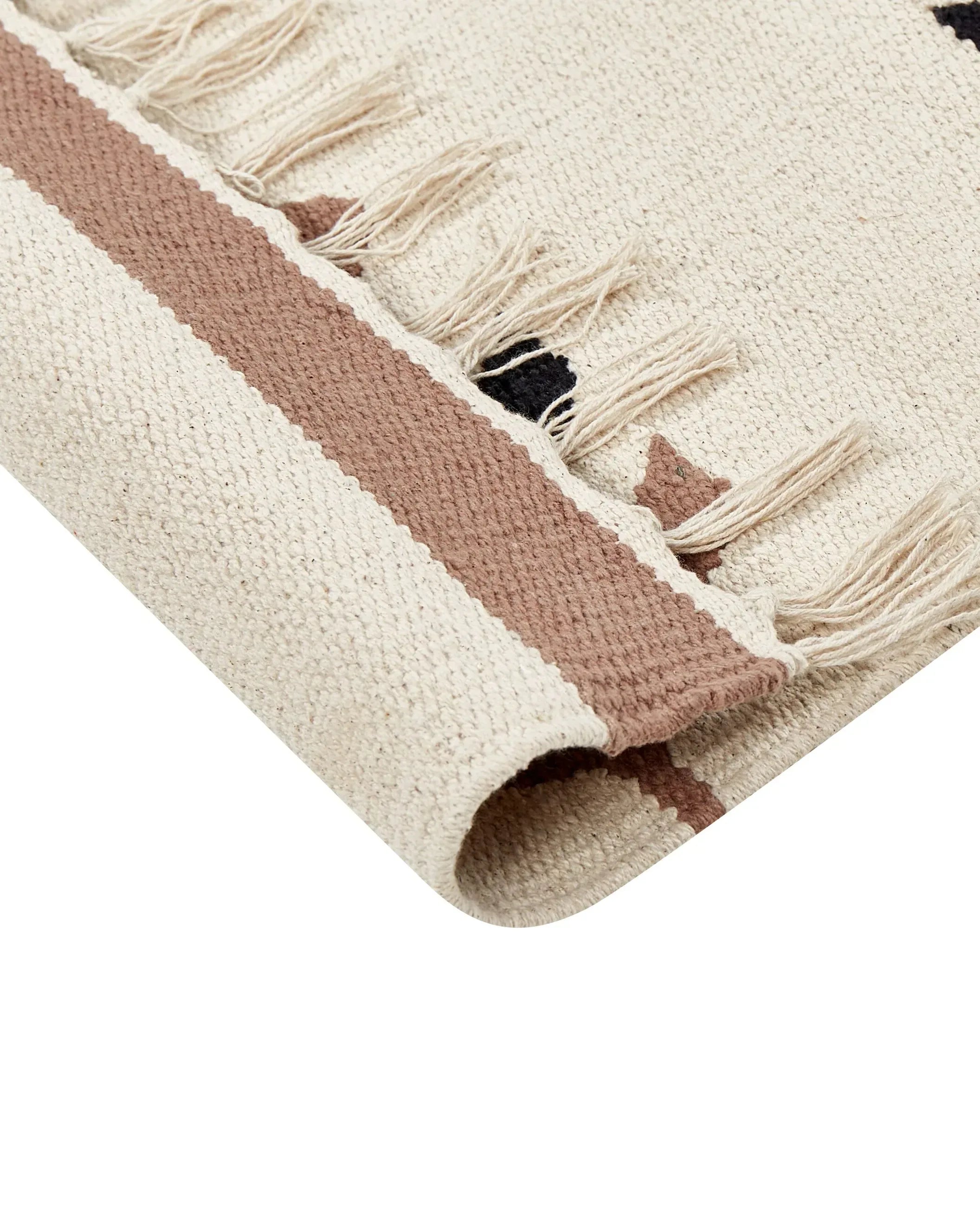 Tapis Beige 140 x 200 cm Coton Kilim