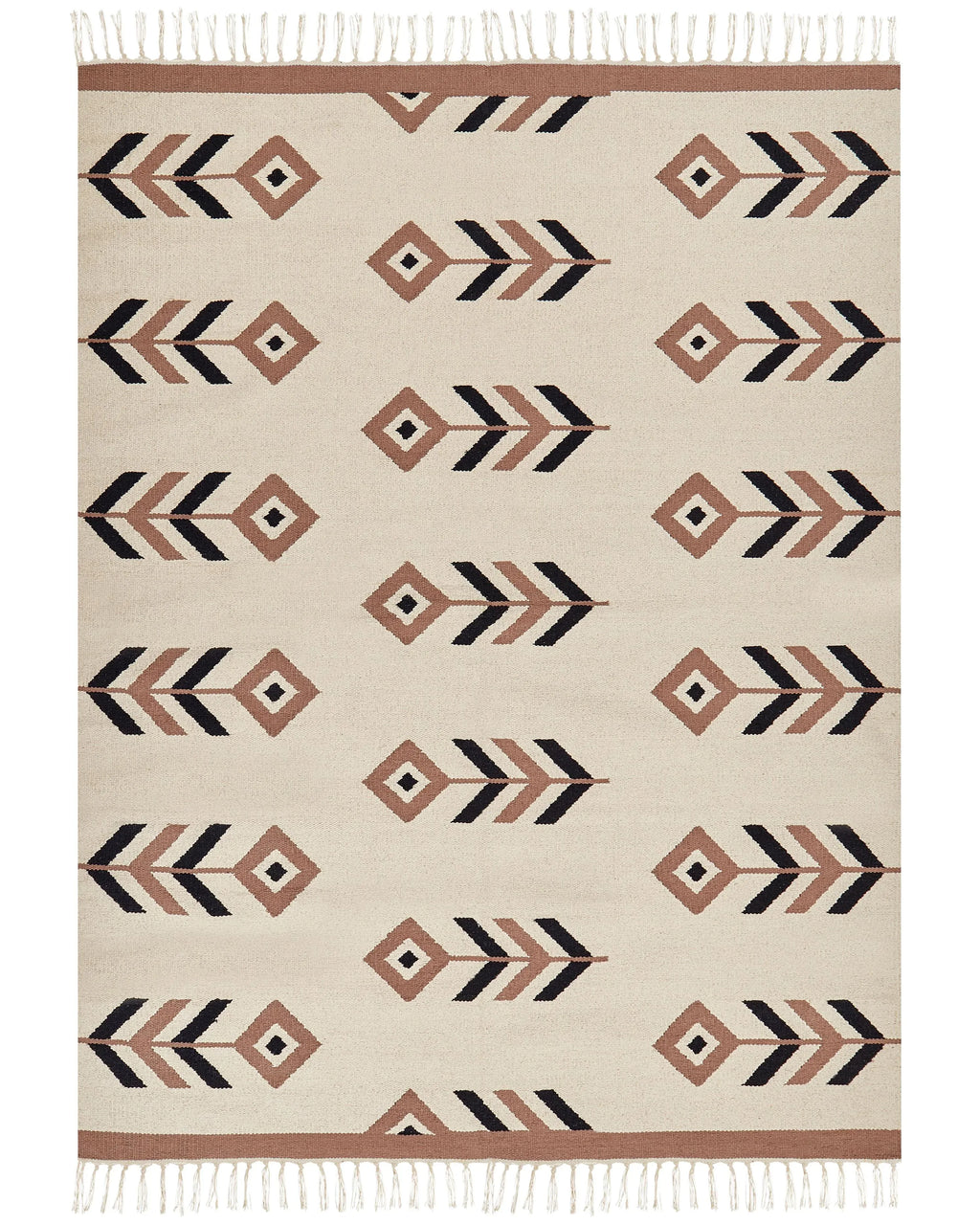 Tappeto NIAVAN Beige 160 x 230 cm Cotone Kilim