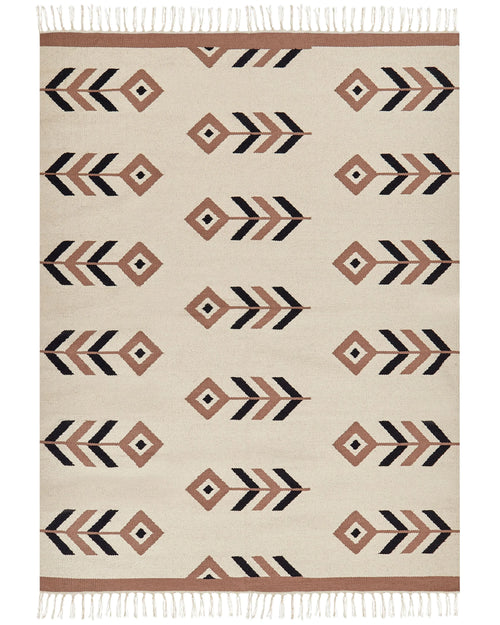 Tappeto NIAVAN Beige 160 x 230 cm Cotone Kilim