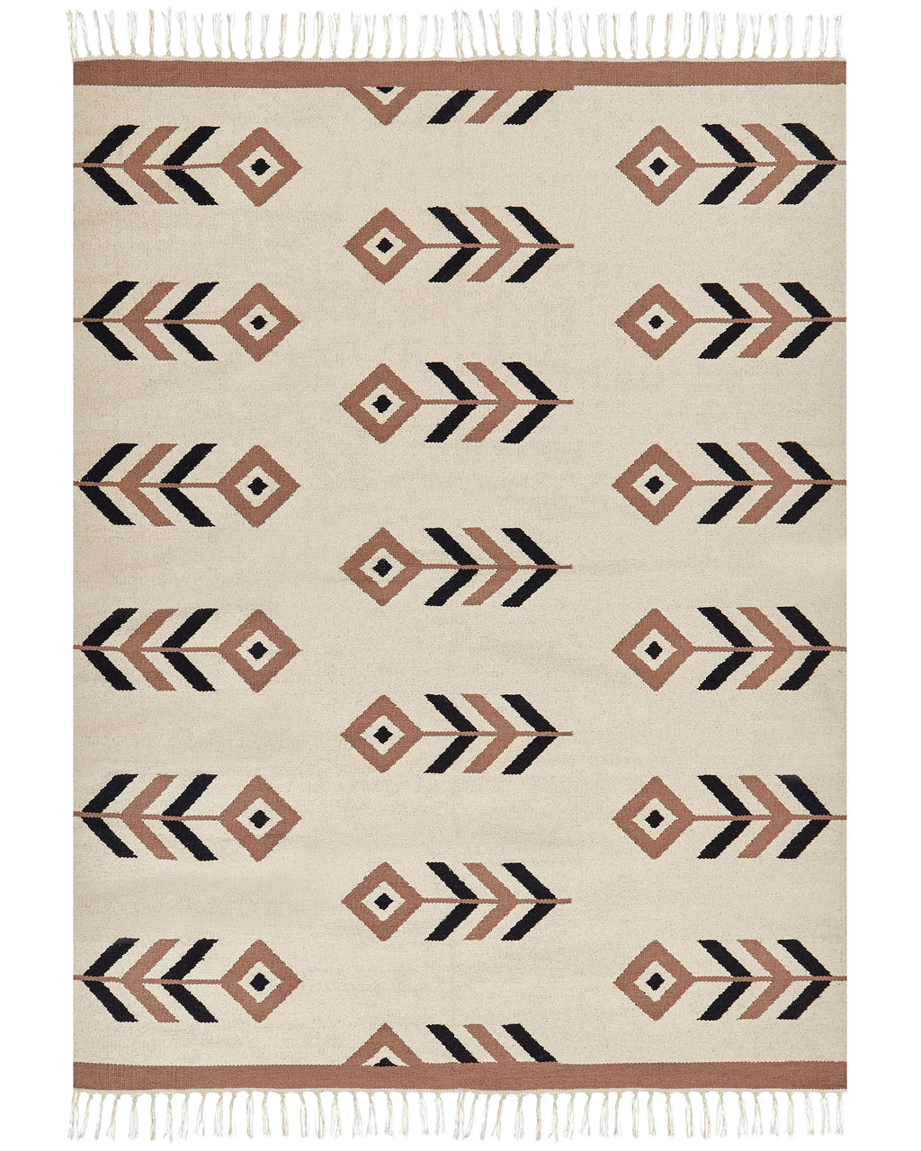 Tappeto NIAVAN Beige 200 x 300 cm Cotone Kilim