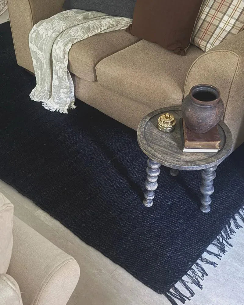 Tapis noir 160 x 230 cm Jute