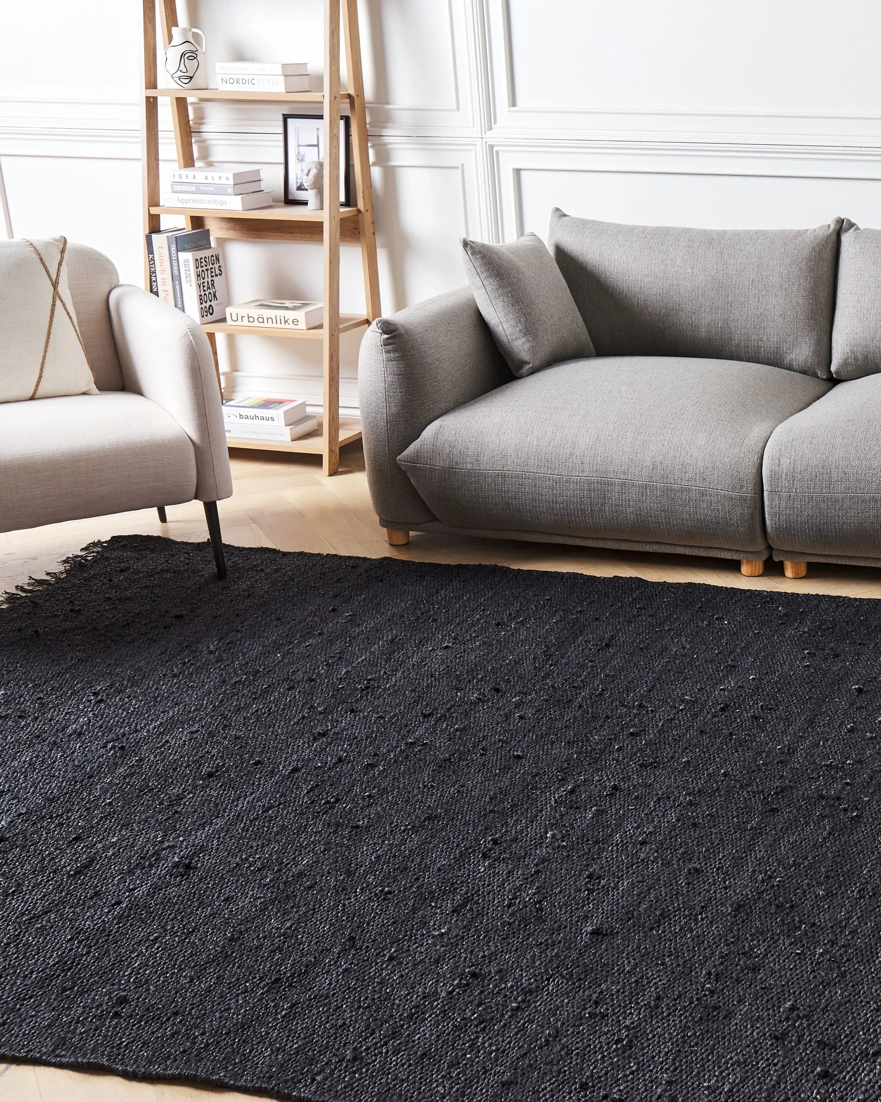Tapis noir 160 x 230 cm Jute