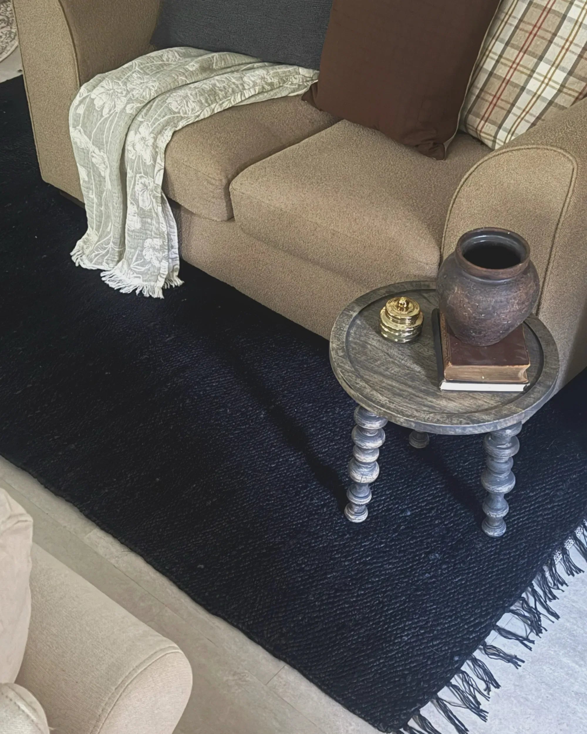 Tapis noir 200 x 300 cm Jute
