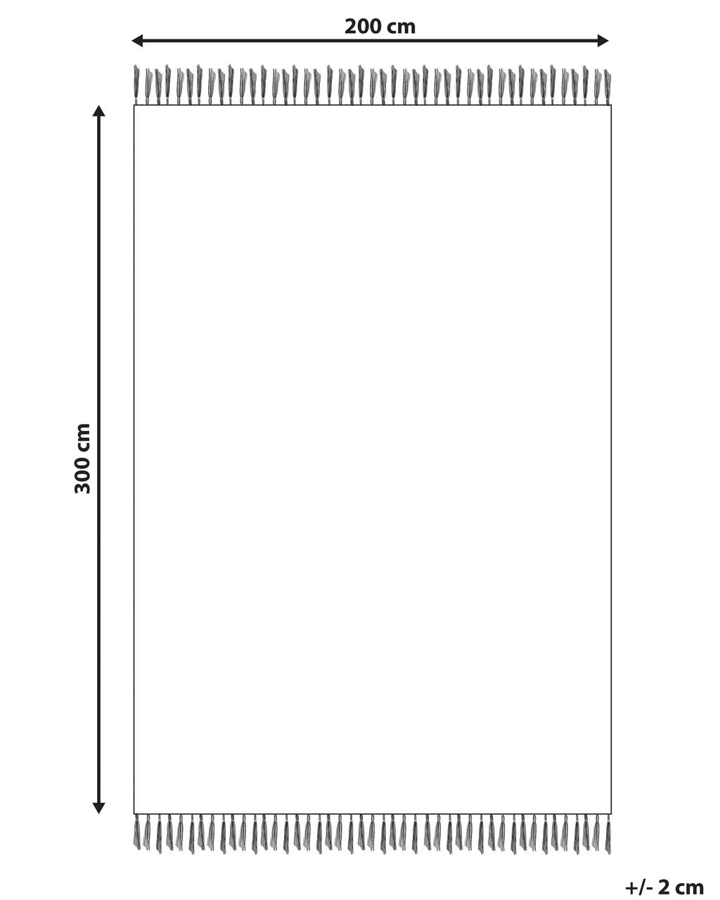 Tapis noir 200 x 300 cm Jute
