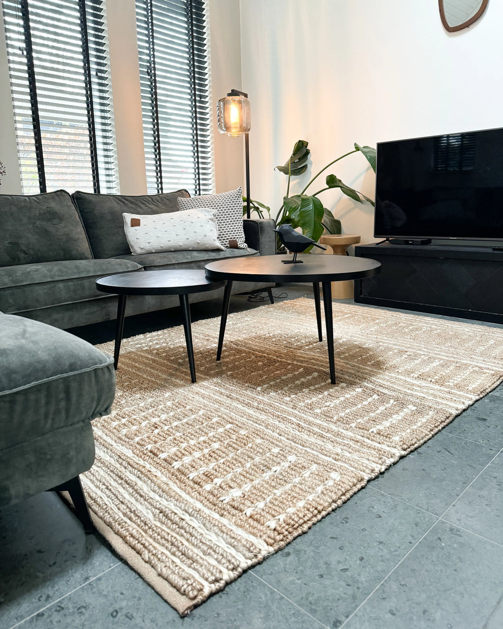 Tapis jute beige 160 x 230 cm